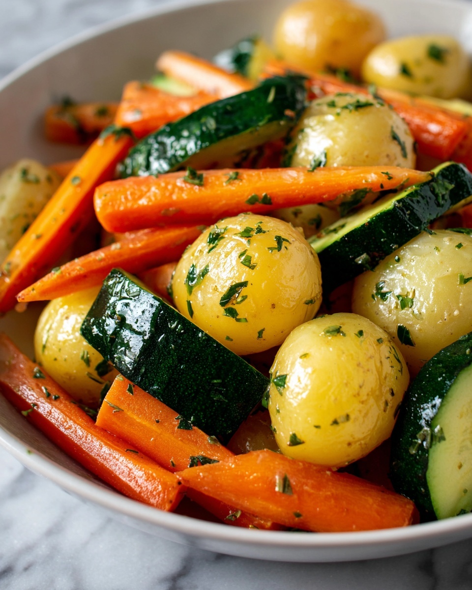 Garlic Herb Roasted Potatoes, Carrots, and Zucchini Recipe - Recipe Image