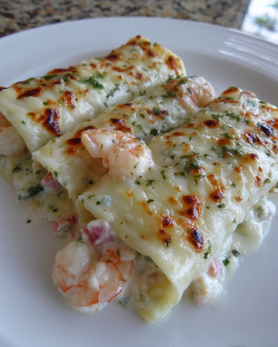 Shrimp Crab Alfredo Lasagna Roll-Ups Recipe - Recipe Image