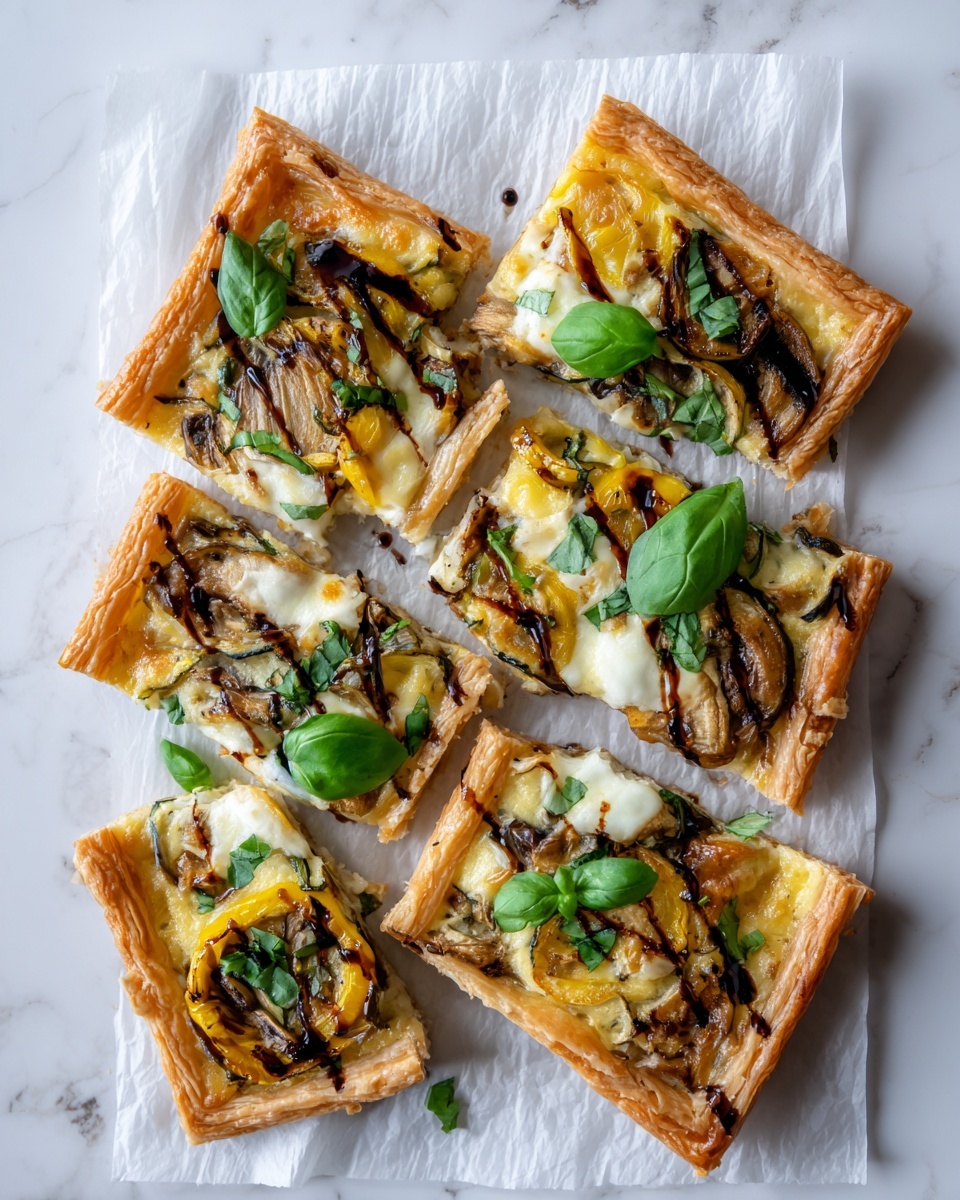 Pesto Caprese Puff Pastry Pizza Recipe - Recipe Image