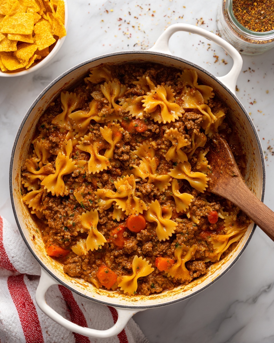 One Pot Beef Taco Pasta Recipe - Recipe Image