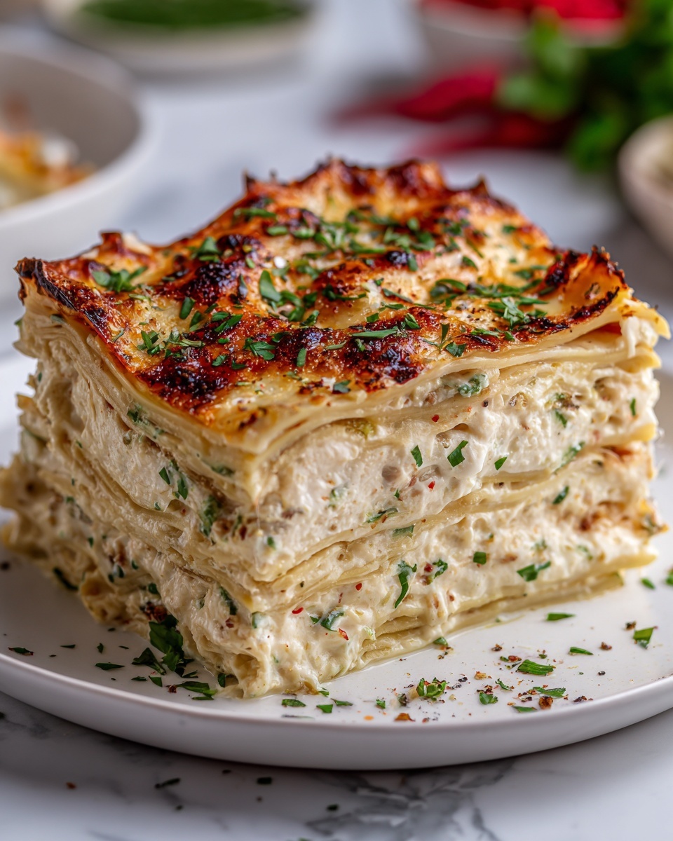 Garlic Butter Shrimp Scampi Lasagna Recipe - Recipe Image
