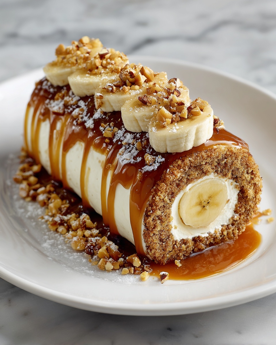Caramel Banana Cake Roll Recipe - Recipe Image
