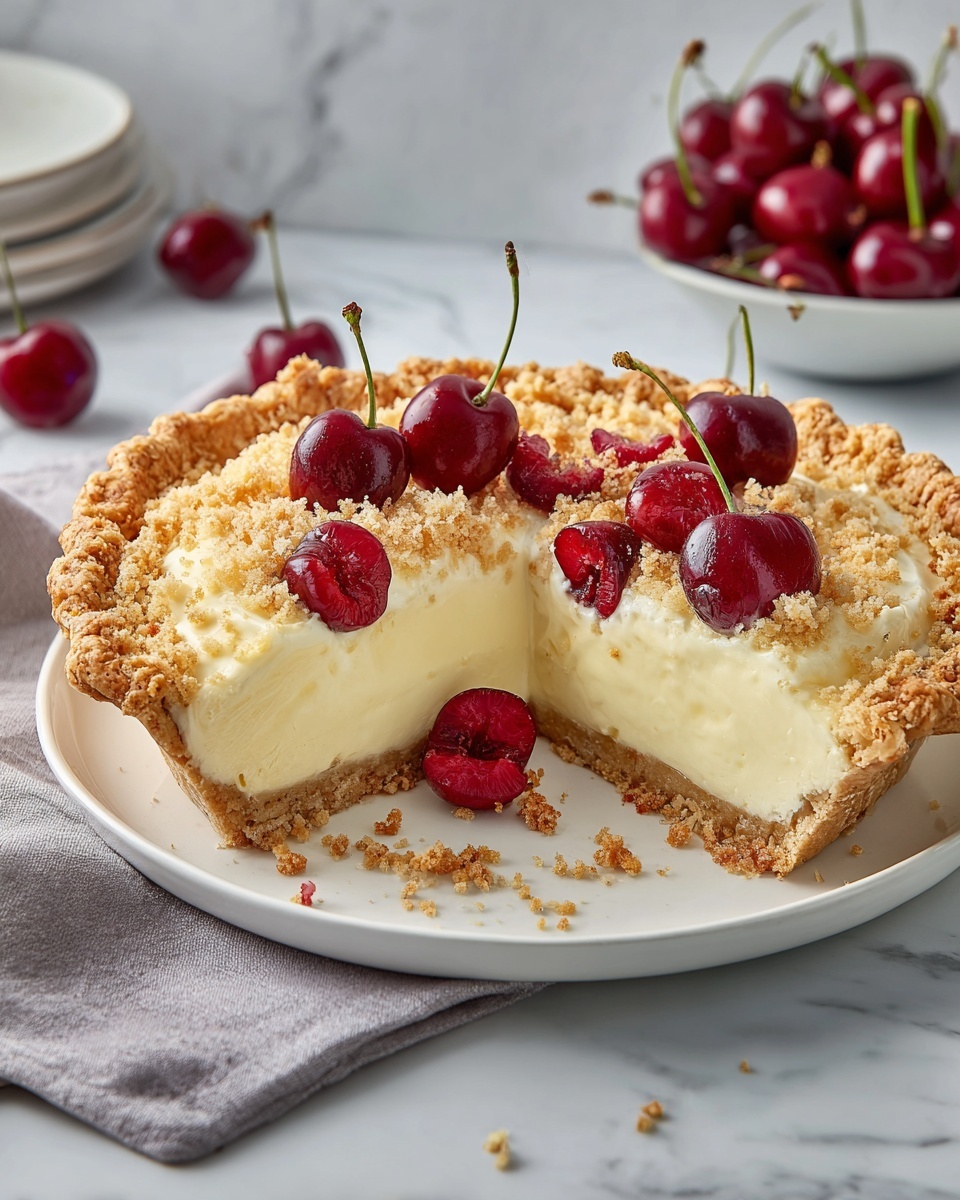 German Cherry Custard Pie Recipe - Recipe Image