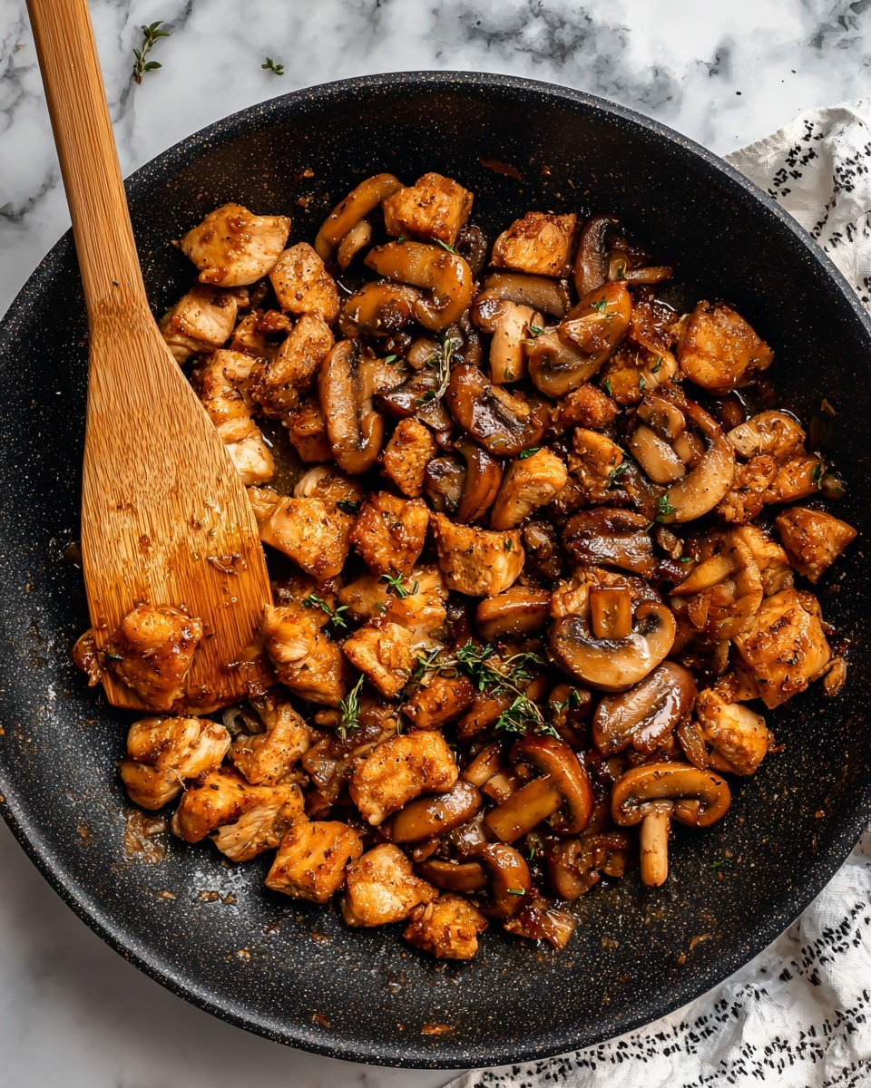 Mushroom Chicken Bites (A Delicious One-Skillet Dinner) Recipe - Recipe Image