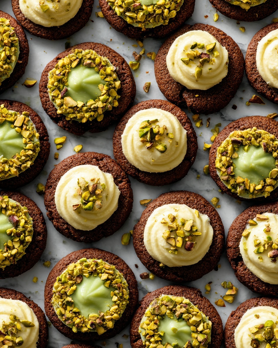 Chocolate Pistachio Cream Thumbprints Recipe - Recipe Image