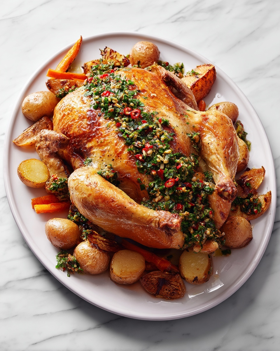 Mouthwatering Red Chimichurri Whole Roasted Chicken Recipe - Recipe Image