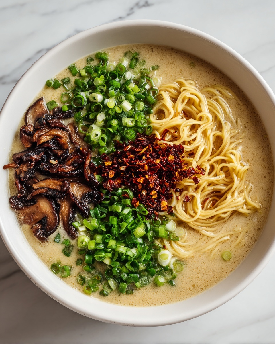 Fiery Chicken Ramen with Creamy Garlic Sauce Recipe - Recipe Image