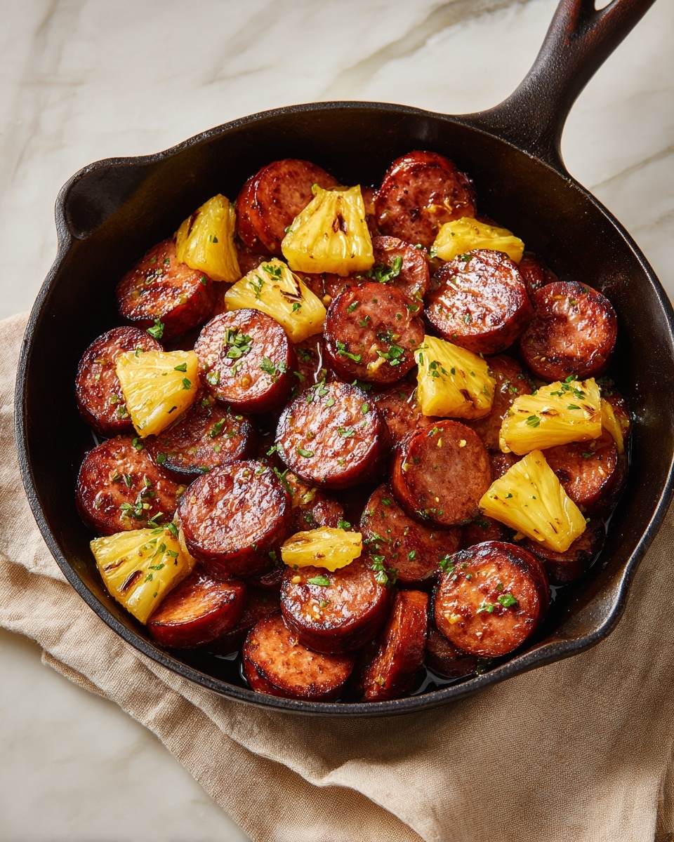 Pineapple Hasselback Kielbasa Bites Recipe - Recipe Image