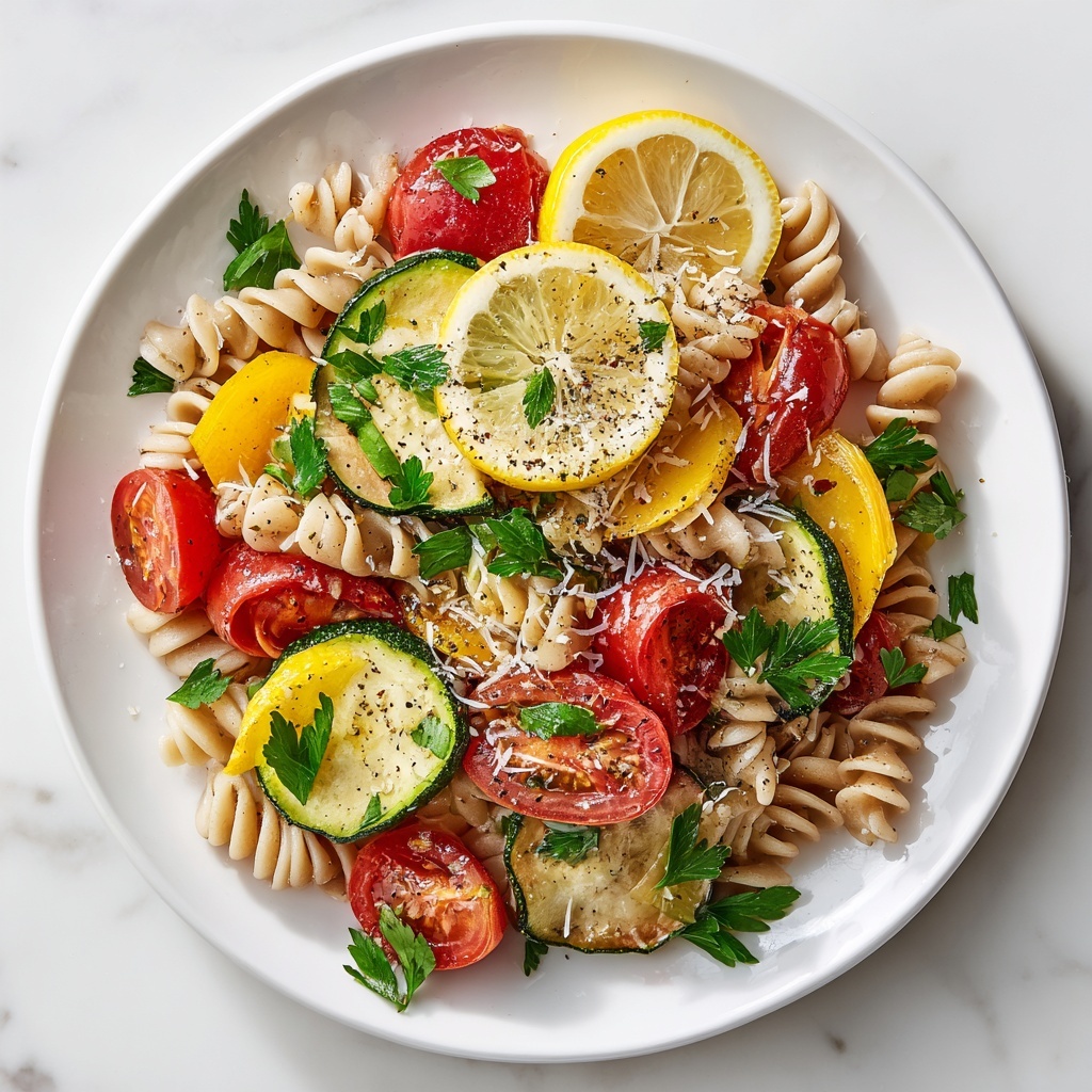 Lemon Butter Pasta with Veggies Recipe - Recipe Image