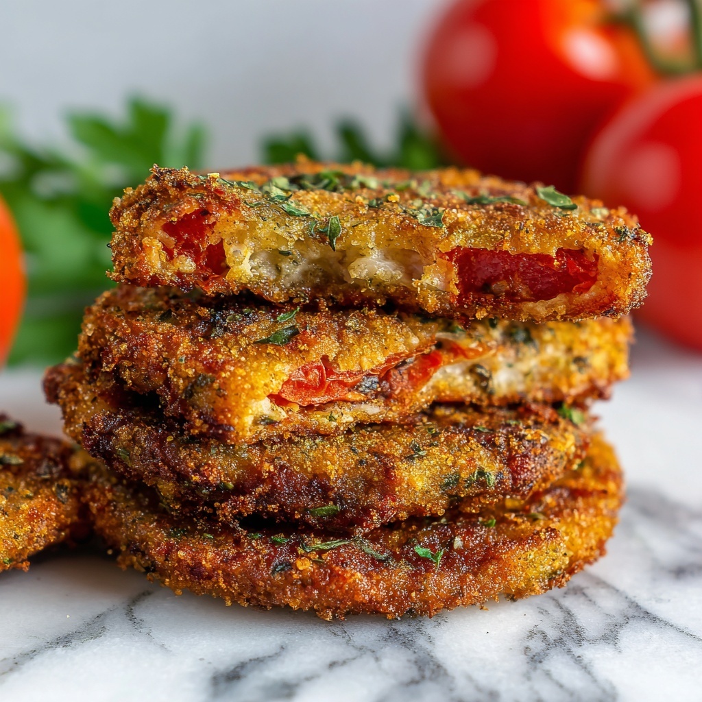 Crispy Fried Red Tomatoes in Oil or Air Fryer Recipe - Recipe Image