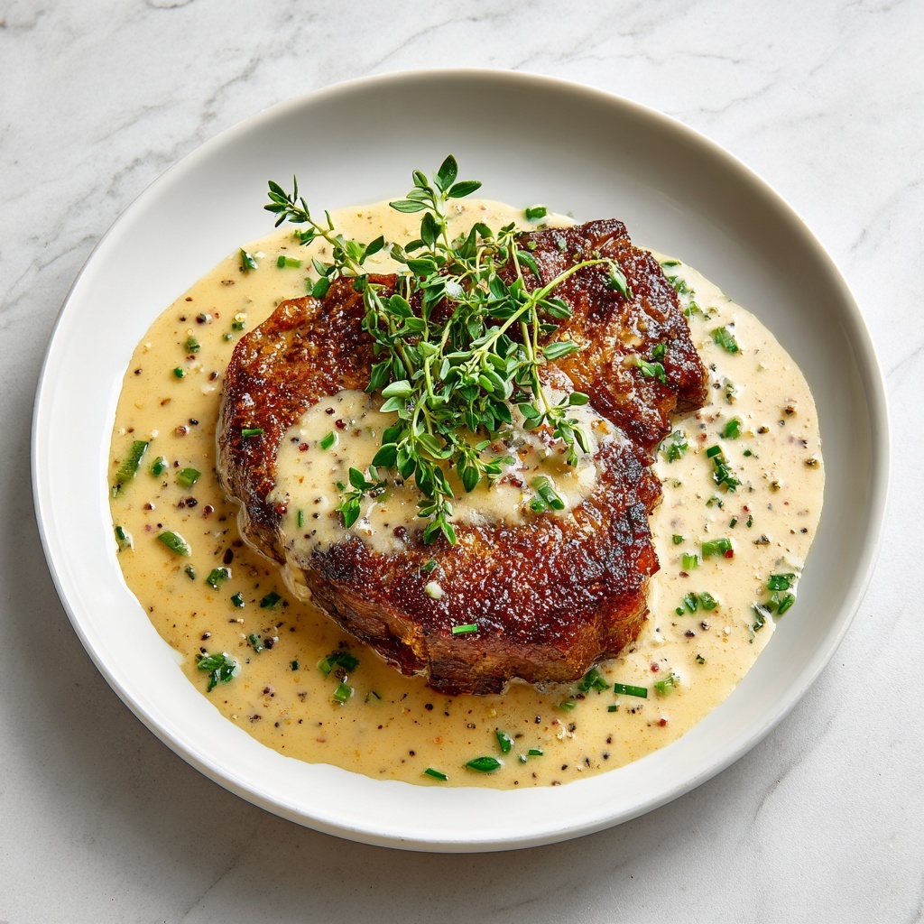 Creamy Garlic Sauce Steak Recipe - Recipe Image