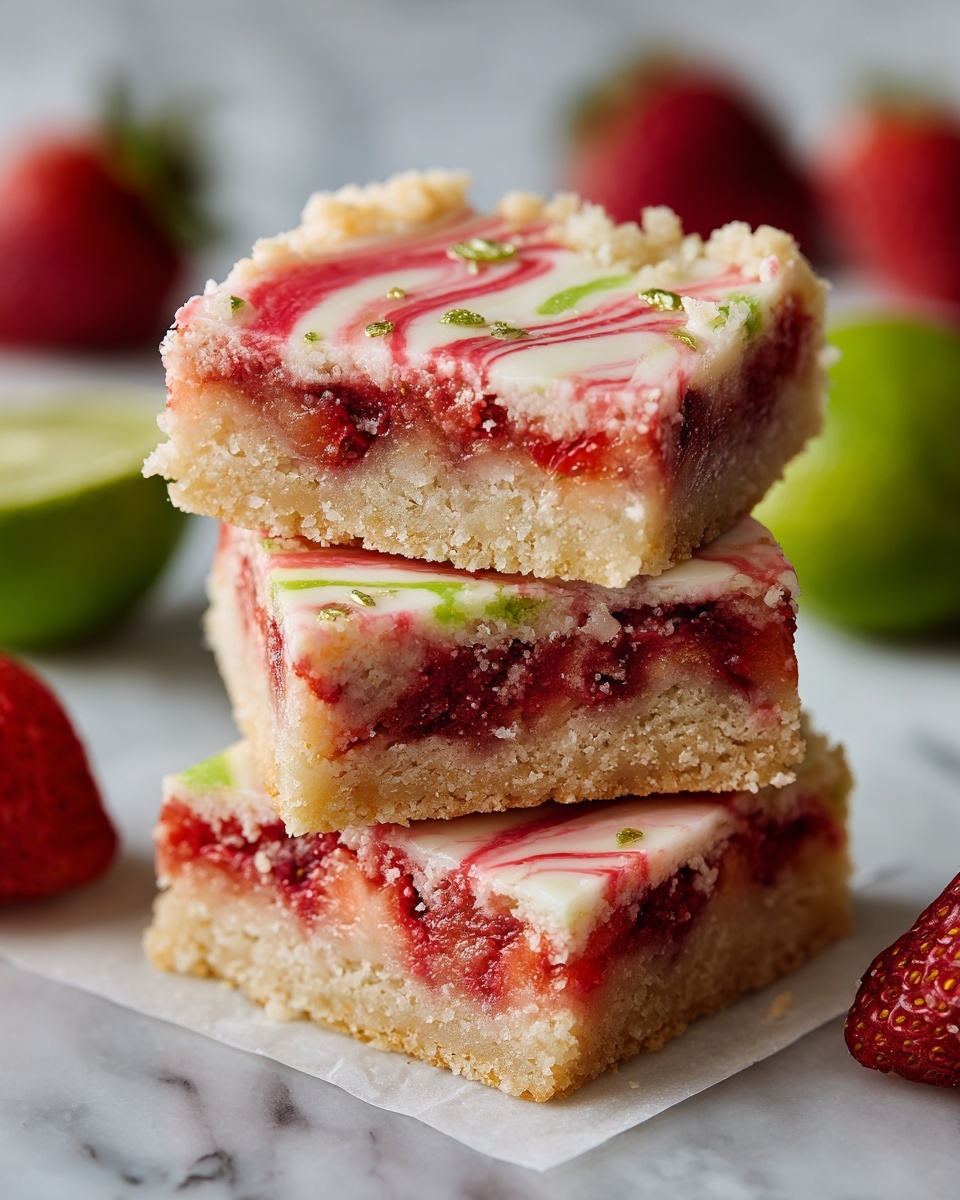 Strawberry Lime White Chocolate Gooey Bars Recipe - Recipe Image