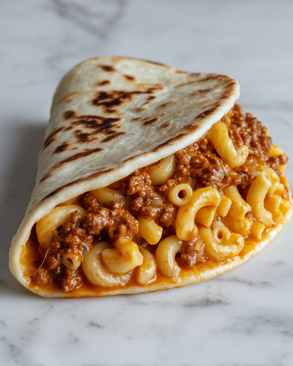 Melty Mac & Cheese Burger Tacos Recipe - Recipe Image