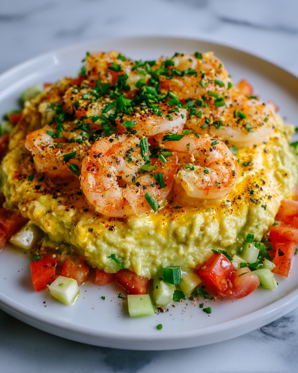 Shrimp and Avocado Garlic Bread Recipe - Recipe Image