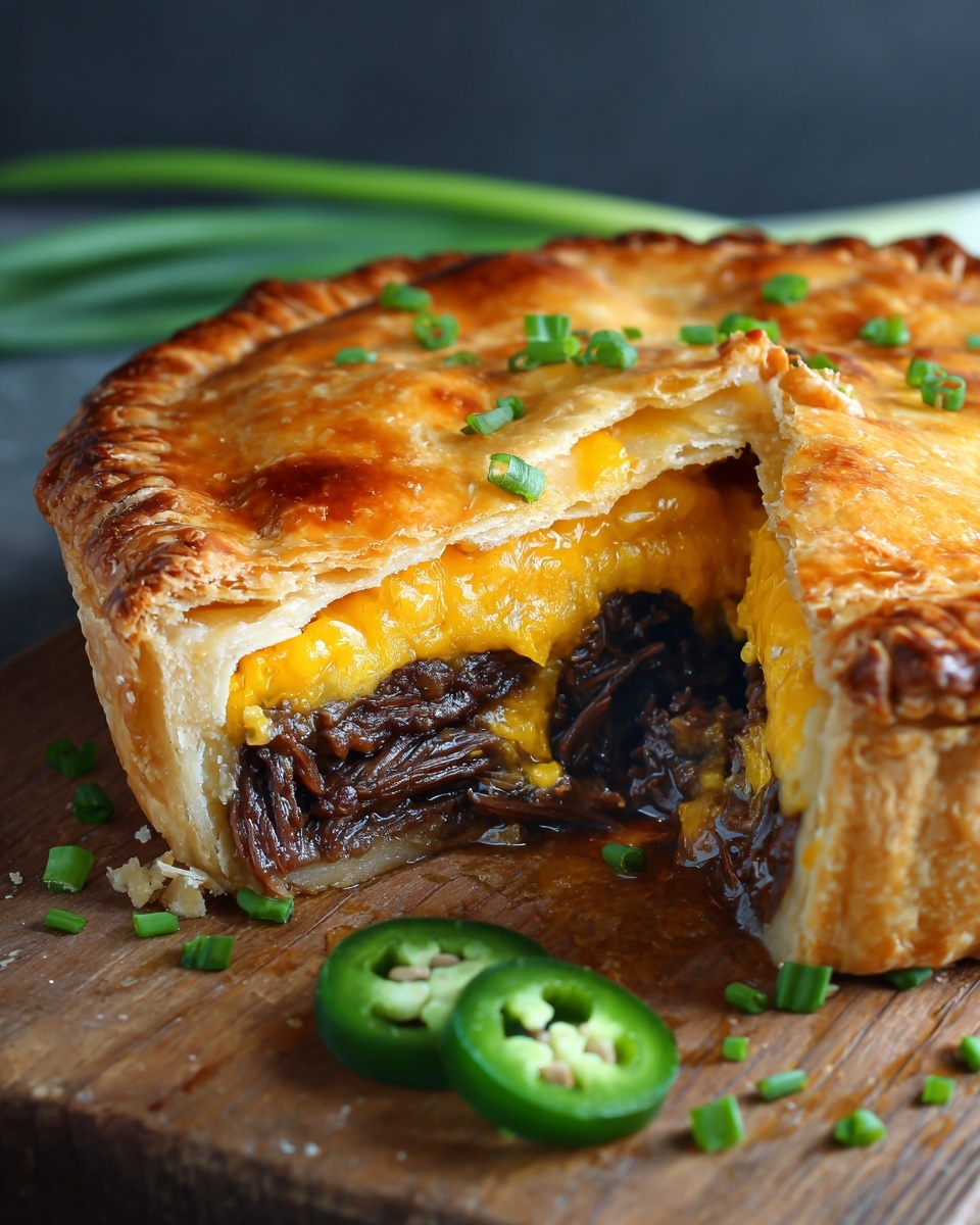 Spicy Jalapeño and Cheese Beef Pie with Leftover Brisket Recipe - Recipe Image