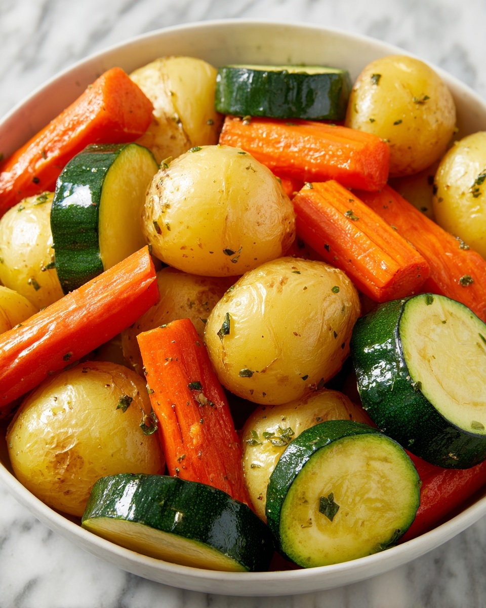 Garlic Herb Roasted Potatoes, Carrots, and Zucchini Recipe - Recipe Image