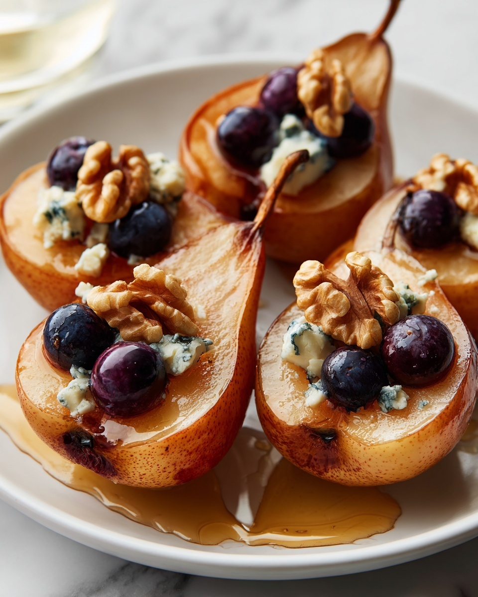 Baked Pears with Berries, Honey, Walnuts & Blue Cheese Recipe - Recipe Image