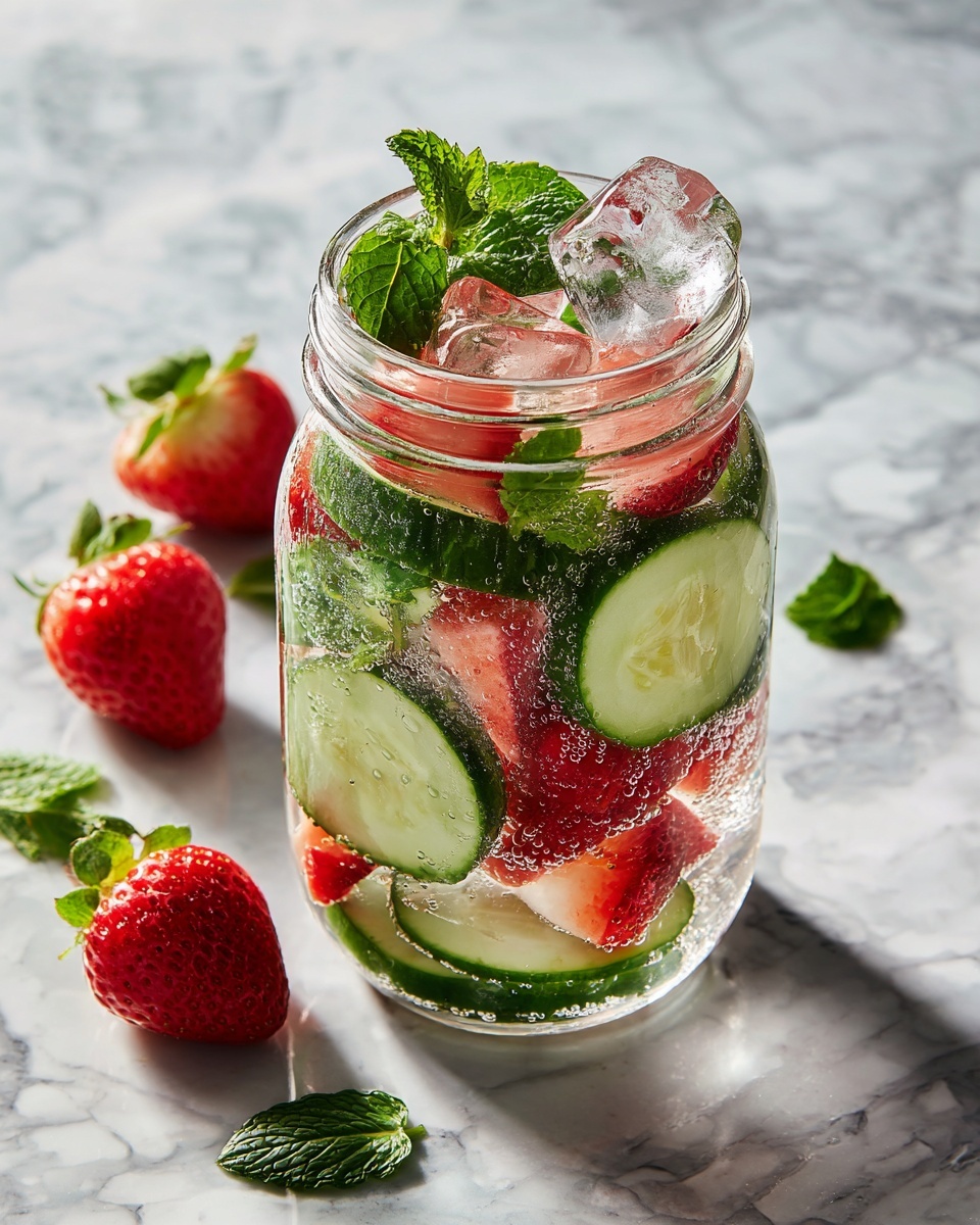 Strawberry Cucumber Lime Infused Water Recipe - Recipe Image