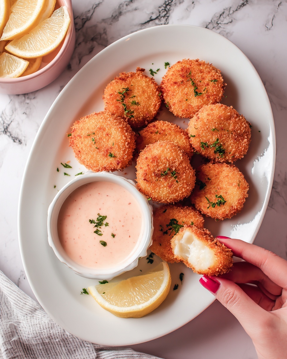 Crab Beignets with Remoulade Dipping Sauce Recipe - Recipe Image