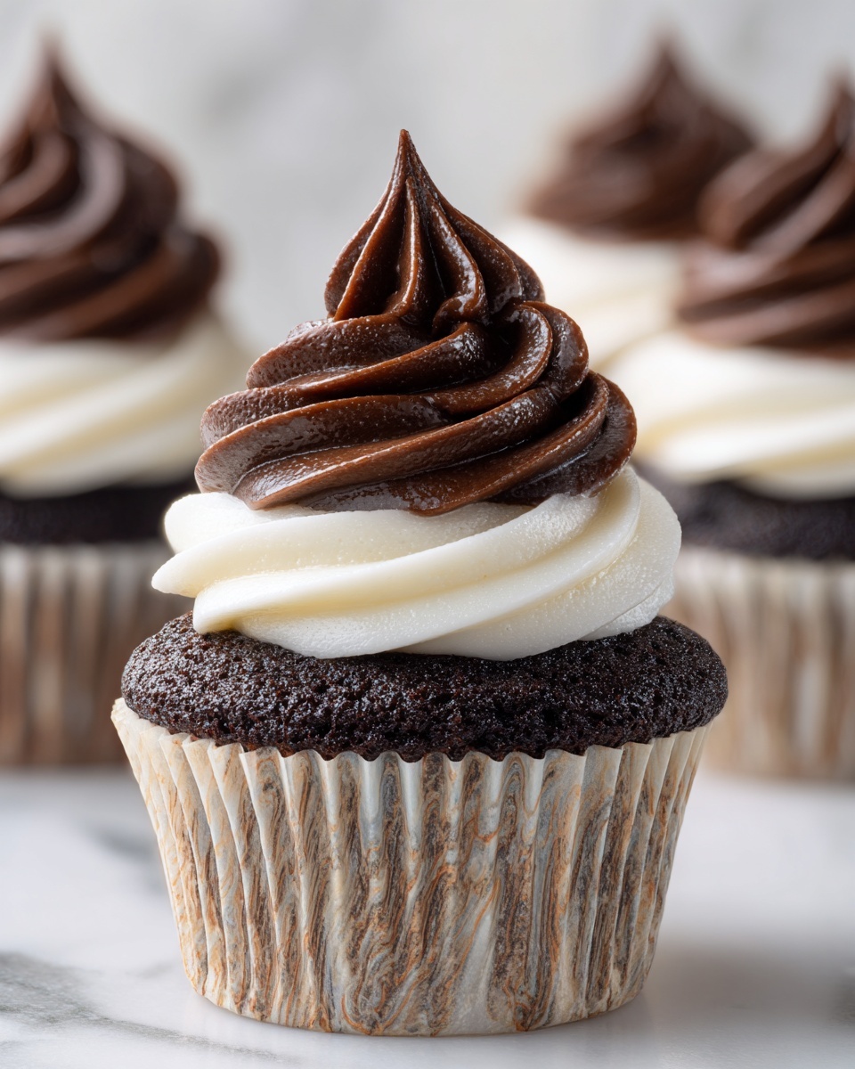 Chocolate Cheesecake Cupcakes with Whipped Ganache Frosting Recipe - Recipe Image