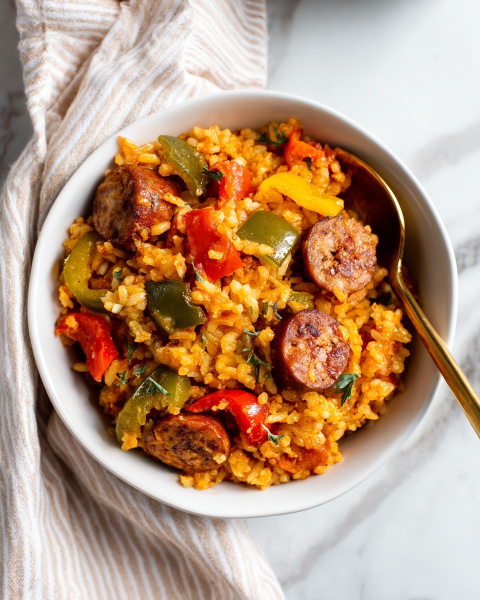 Smoked Sausage and Peppers with Rice Recipe - Recipe Image