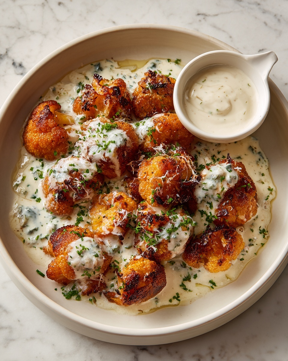 Garlic Butter Parmesan Chicken Bites with Creamy Herb Sauce Recipe - Recipe Image