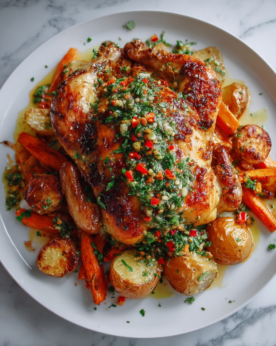 Mouthwatering Red Chimichurri Whole Roasted Chicken Recipe - Recipe Image