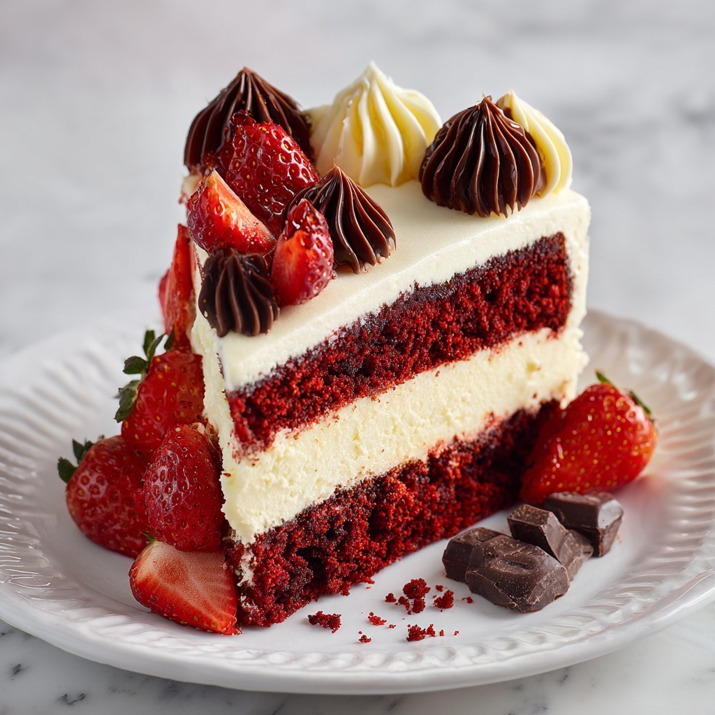 Red Velvet Strawberry Cheesecake Recipe - Recipe Image