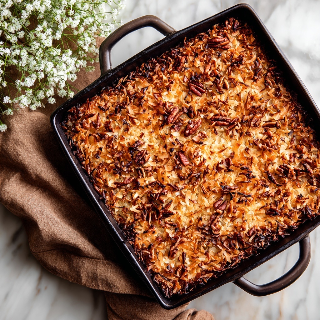 Cajun Pineapple Coconut Cake with Toasted Pecans Recipe - Recipe Image