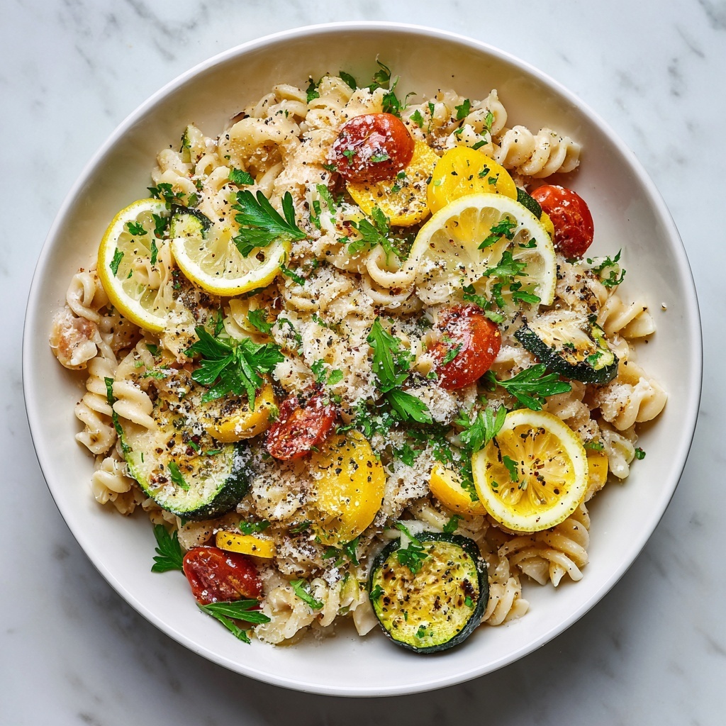 Lemon Butter Pasta with Veggies Recipe - Recipe Image