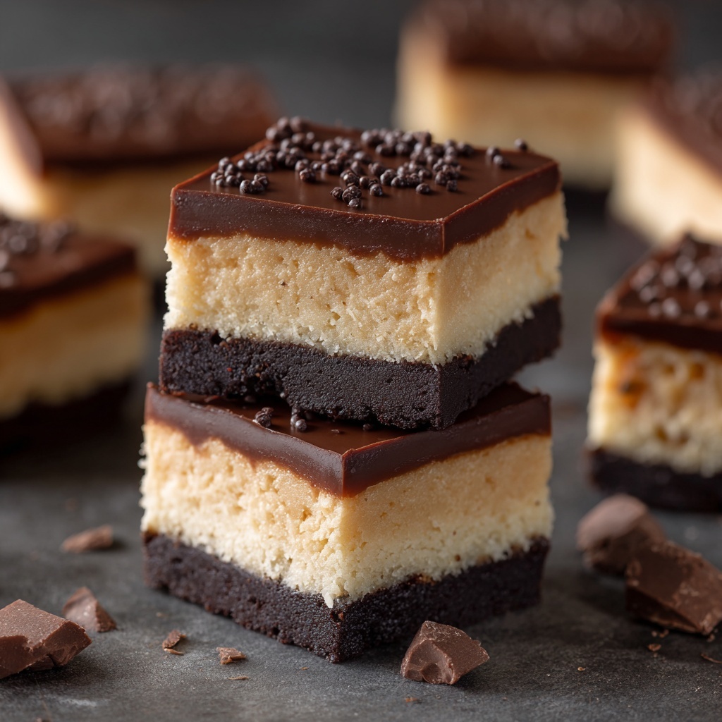 Chocolate Peanut Butter Cheesecake Bars Recipe - Recipe Image