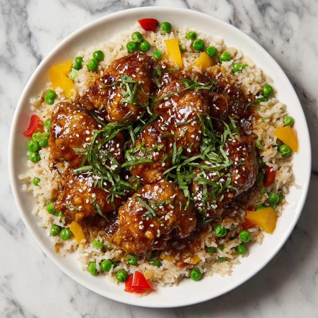 Crispy Saucy Chicken with Vegetable Fried Rice Recipe - Recipe Image