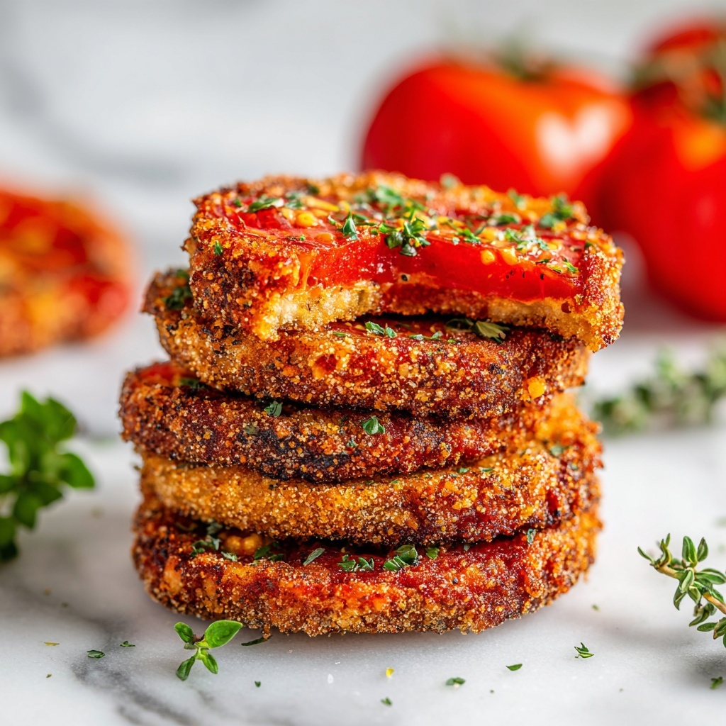 Crispy Fried Red Tomatoes in Oil or Air Fryer Recipe - Recipe Image