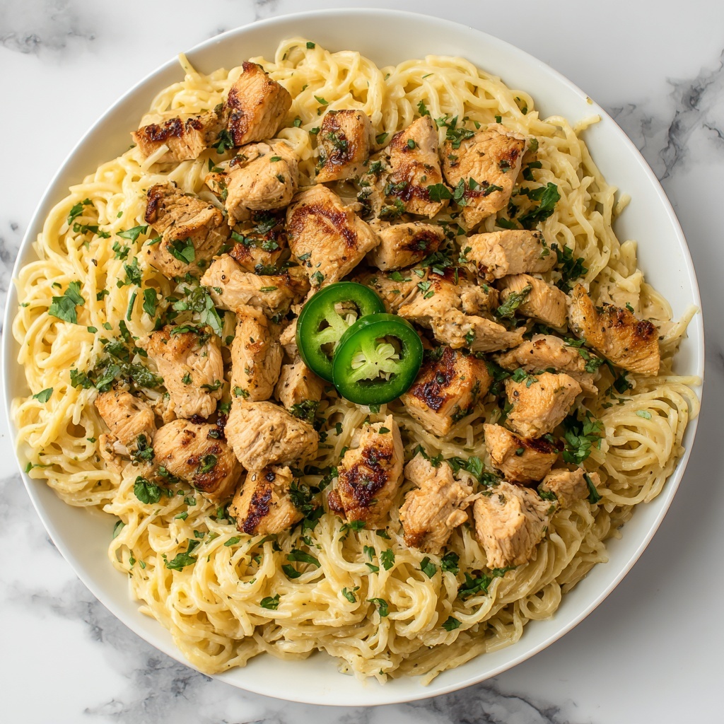 Creamy Jalapeño Popper Chicken Spaghetti Recipe - Recipe Image