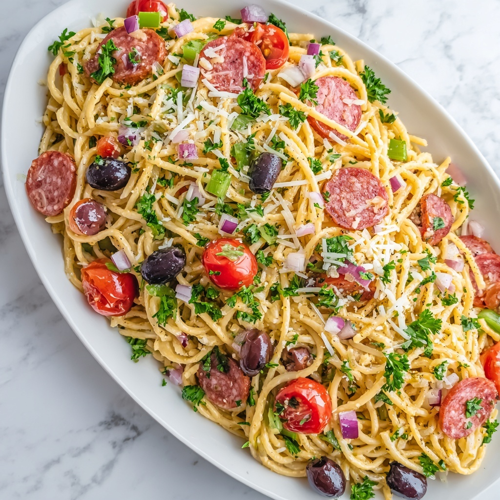 Summer Italian Spaghetti Salad Recipe - Recipe Image