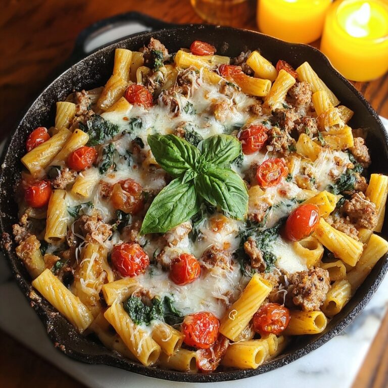 Creamy Tuscan Sausage Pasta Bake Recipe
