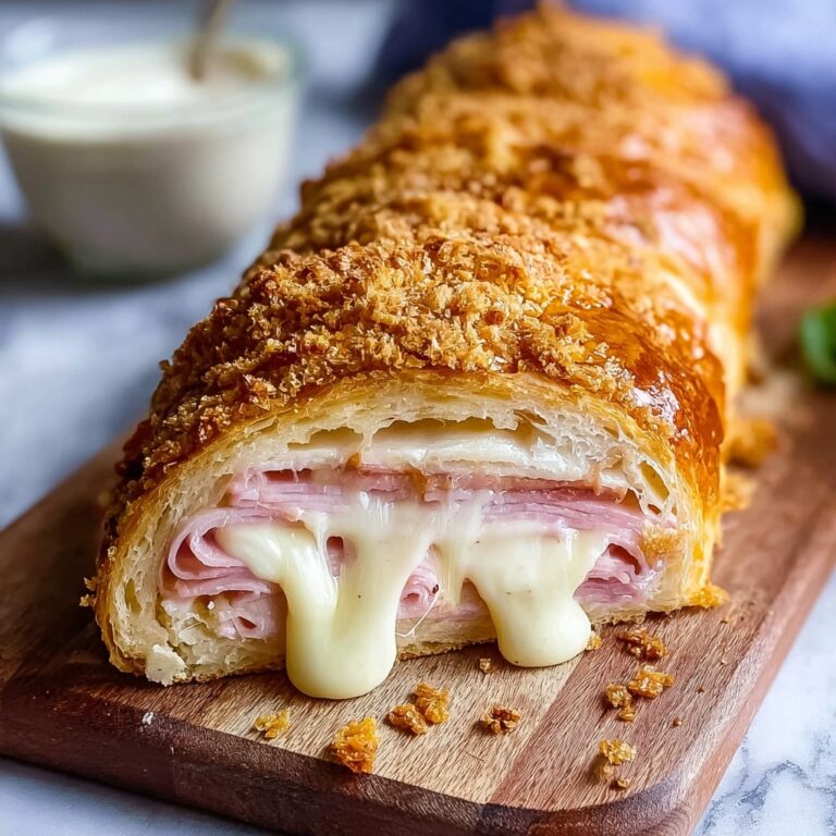 Chicken Cordon Bleu Stromboli (Cheesy Recipe) Recipe