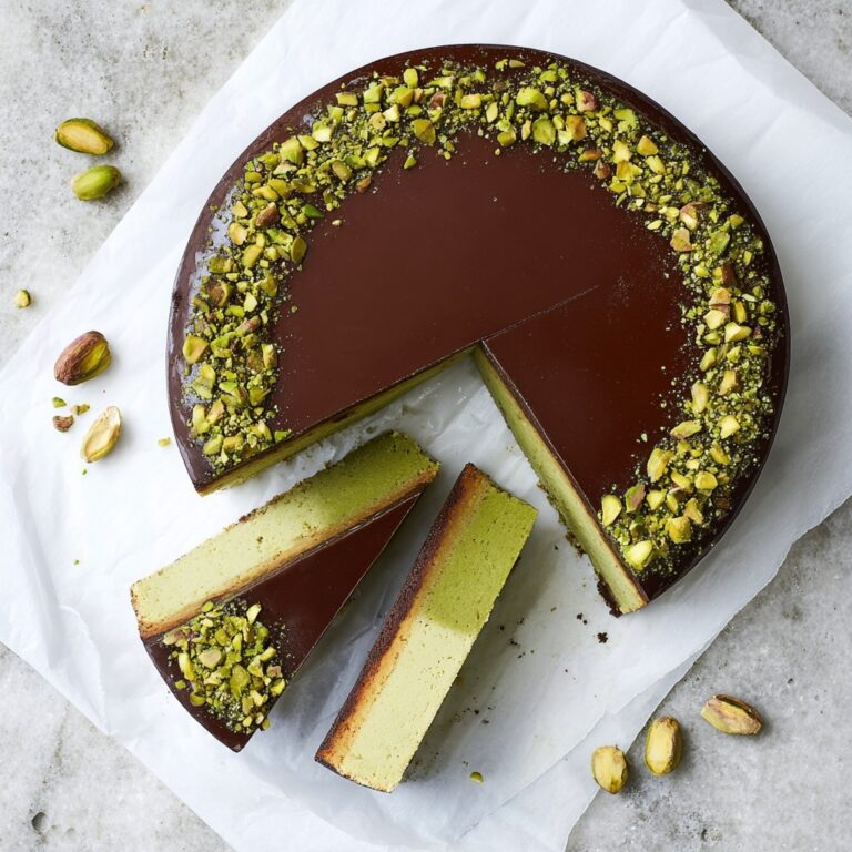 Flourless Pistachio Cake with Chocolate Ganache Recipe