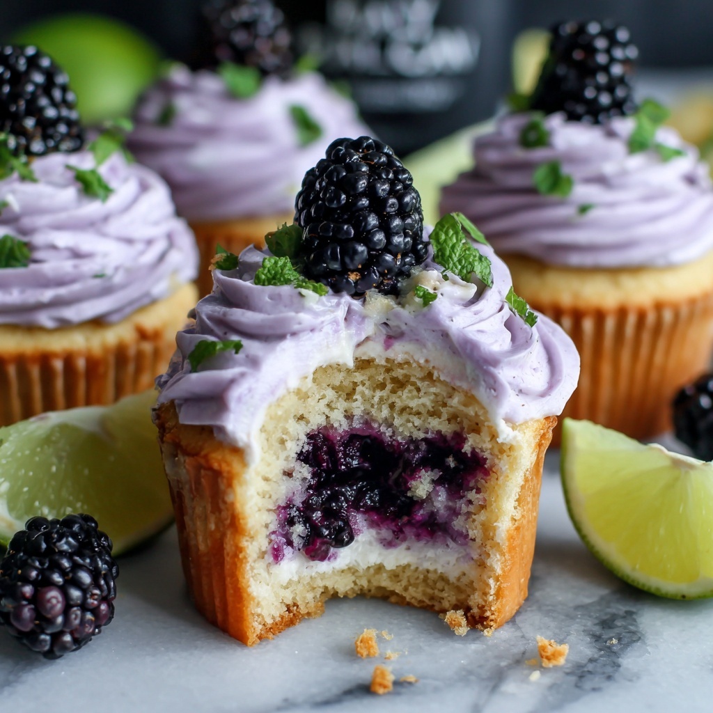 Decadent Blackberry Lime Cheesecake Cupcakes Recipe - Recipe Image