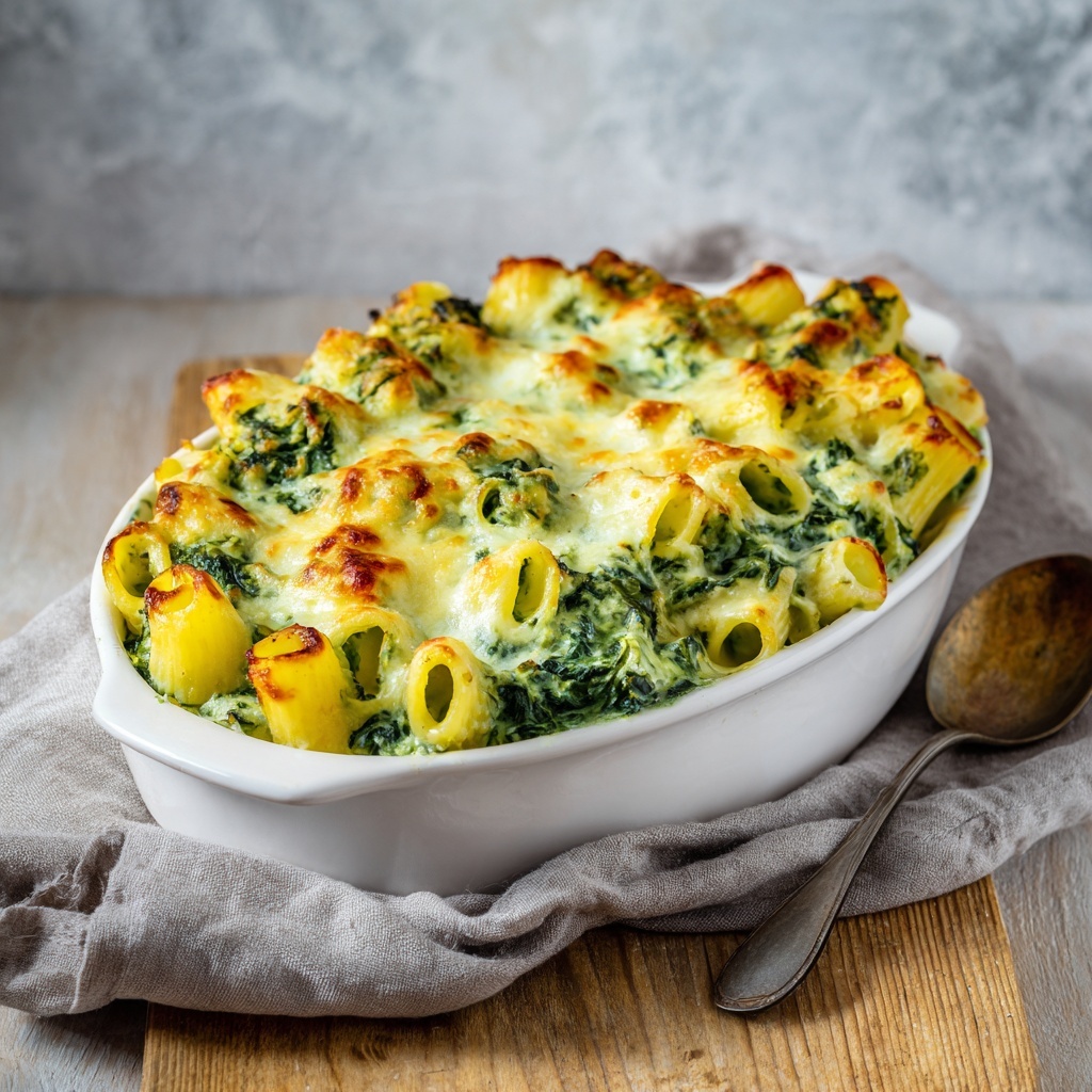 Baked Rigatoni with Spinach Ricotta Recipe - Recipe Image