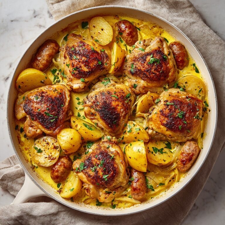 Chicken Scarpariello with Sausage, Potatoes, and Pickled Peppers Recipe