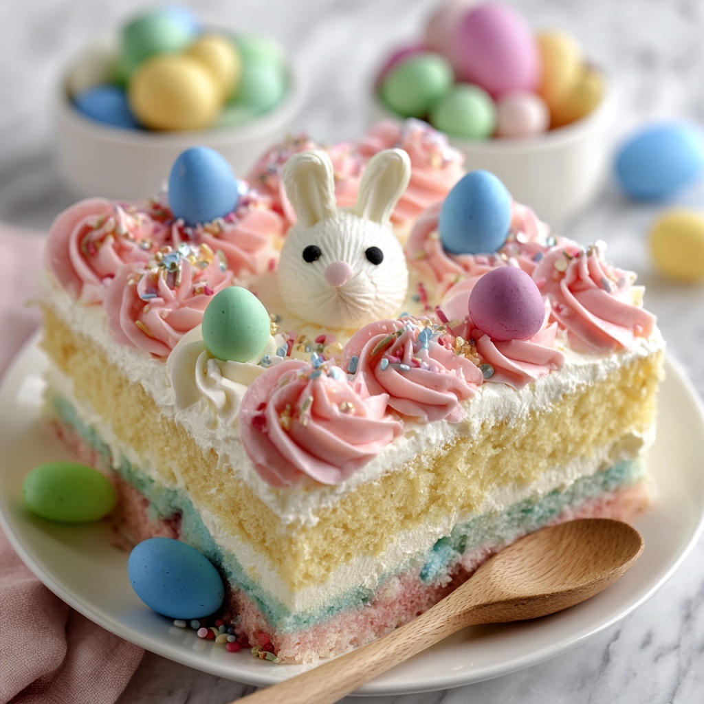 Easter Bunny Poke Cake Recipe - Recipe Image