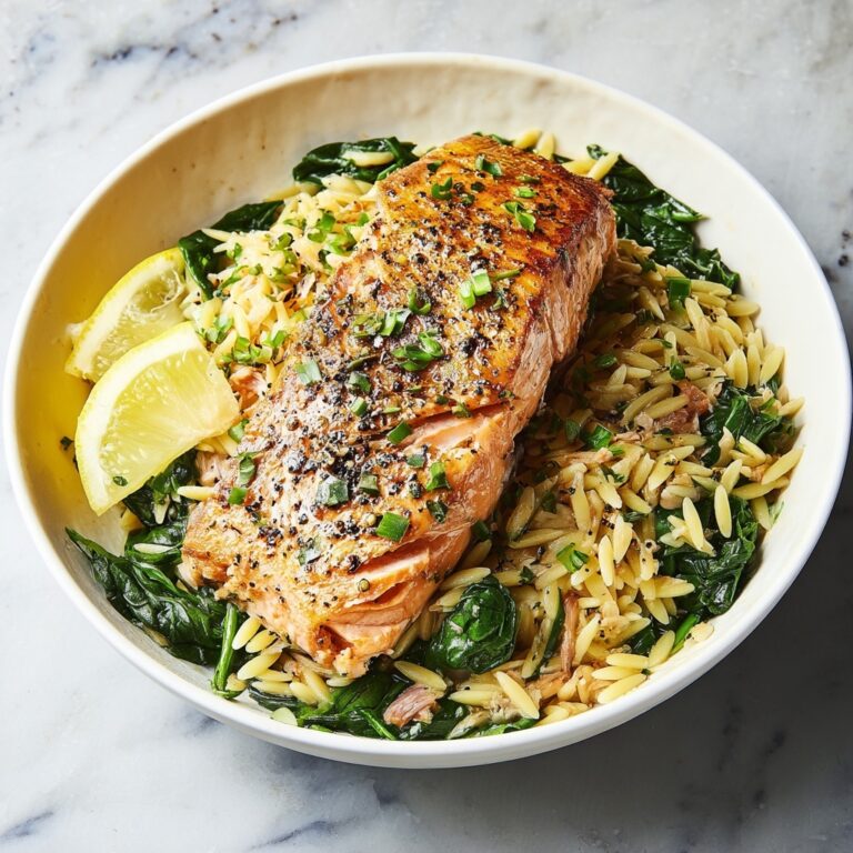 One-Skillet Salmon with Lemon Orzo Recipe