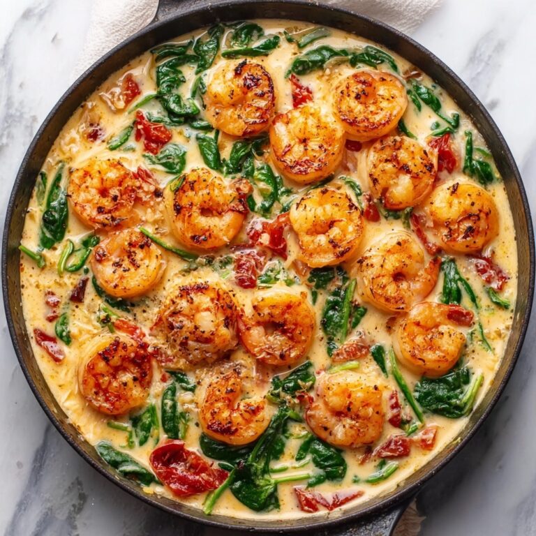 Tuscan Shrimp with Spinach, Artichokes, and Sun-Dried Tomatoes Recipe