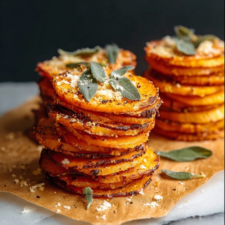 Crispy Parmesan Thyme Sweet Potato Stacks Recipe