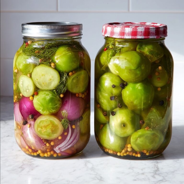 Pickled Green Tomatoes, Onions, and Peppers Recipe