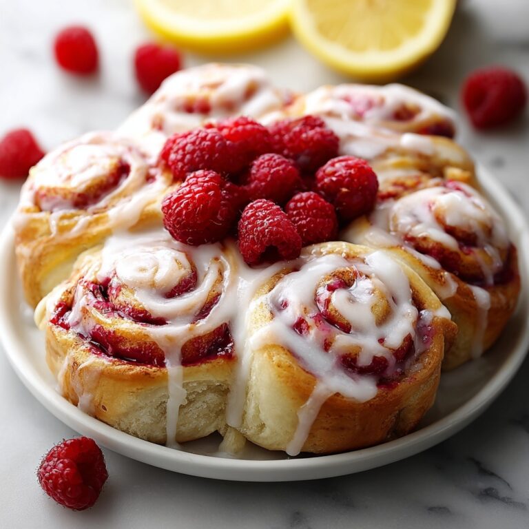 Raspberry Cinnamon Rolls with Lemon Glaze Recipe