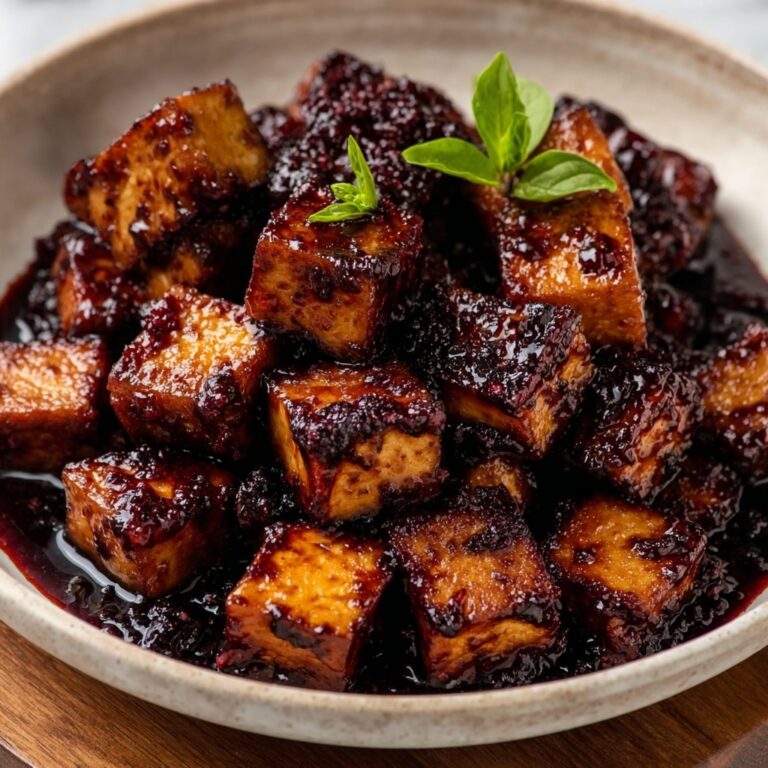 Blackberry Glazed Tofu with Black Pepper Chili Recipe
