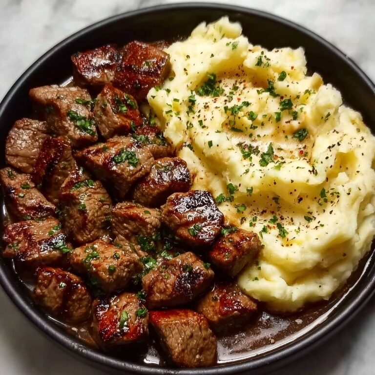 Garlic Butter Steak with Creamy Mashed Potatoes Recipe
