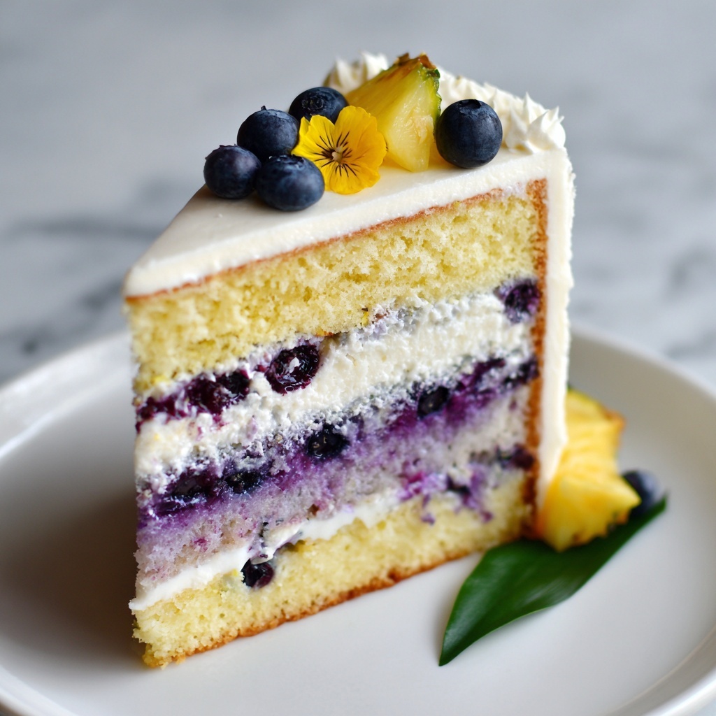 Lemon Blueberry Cheesecake Cake Recipe - Recipe Image